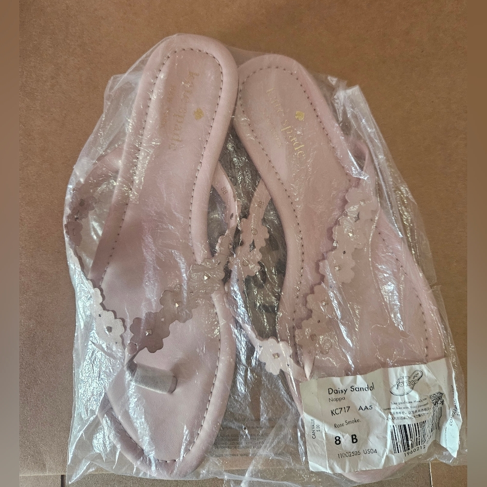 Kate Spade Daisy Floral Nappa Sandals Rose Smoke Size 8 - Picture 6 of 6